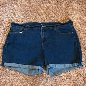 Old Navy Dark Denim Cuffed 5 Inch Inseam Shorts/ Size 16